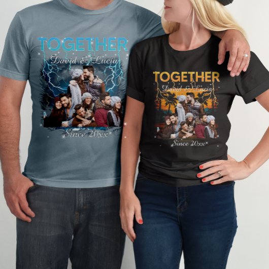 Together Since Bootleg Retro Style Custom Photo  Tシャツ