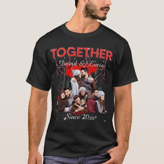Together Since Bootleg Retro Style Custom Photo  Tシャツ (正面)