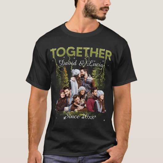 Together Since Bootleg Retro Style Custom Photo  Tシャツ (正面)
