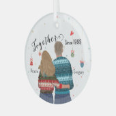 Together Since Couple Christmas Ornament ガラスオーナメント (正面左)