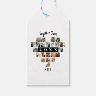 Together Since Year 22 Heart Photo Collage Couple ギフトタグ