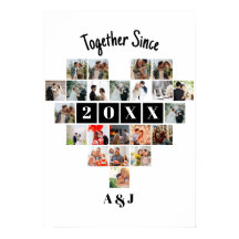 Together Since Year 22 Heart Photo Collage Couple
