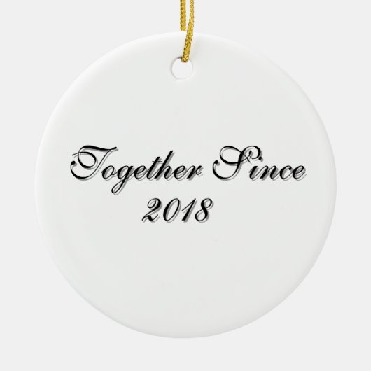 Together Since Year Personalized Couple Design セラミックオーナメント (正面)