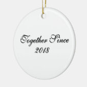 Together Since Year Personalized Couple Design セラミックオーナメント (左)