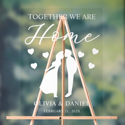 Together We Are Home Custom Wedding アクリルサイン (ニュートラル)