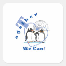 Together We Can | モチベーションを高めるクオートTシャツ スクエアシール