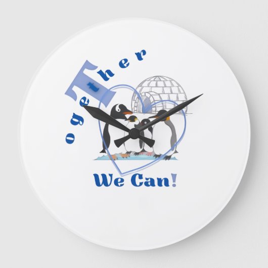 Together We Can | モチベーションを高める名言  ラージ壁時計 (正面)