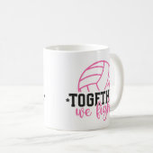 Together We Fight Breast Cancer Pink Ribbon コーヒーマグカップ (正面右)