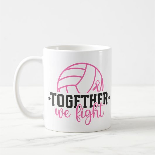 Together We Fight Breast Cancer Pink Ribbon コーヒーマグカップ (左)