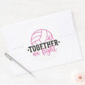 Together We Fight Breast Cancer Pink Ribbon ラウンドシール (封筒)
