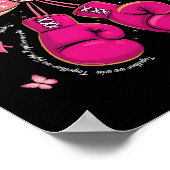 Together We Fight We Win Boxing Gloves Bow Breast  ポスター (角)