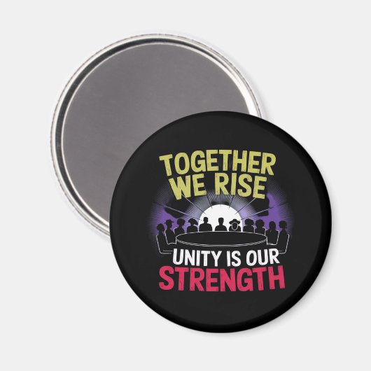 Together We Rise Inspirational Design マグネット (正面/裏面)