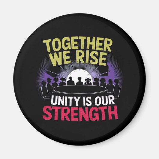 Together We Rise Inspirational Design マグネット (正面)