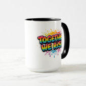 Together We Rise Rainbow Quote Design  マグカップ (正面右)