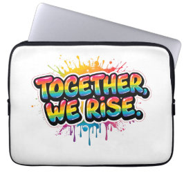 Together We Rise Rainbow Quote Design ラップトップスリーブ