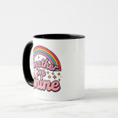 Together We Shine – Rainbow Retro Pride Quote マグカップ (正面左)