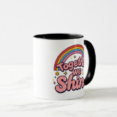 Together We Shine – Rainbow Retro Pride Quote マグカップ (正面右)