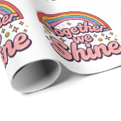 Together We Shine – Rainbow Retro Pride Quote ラッピングペーパー (ロールコーナー)