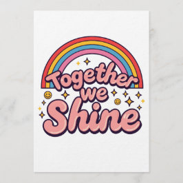 Together We Shine – Rainbow Retro Pride Quote 招待状
