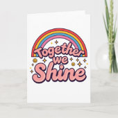Together We Shine – Rainbow Retro Pride Quote 招待状 (正面)