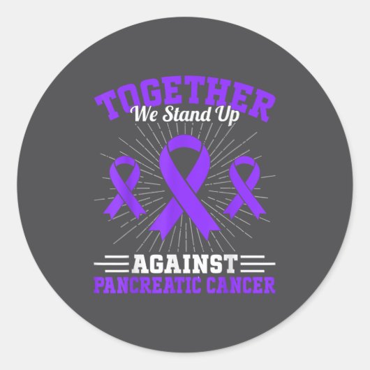 Together We Stand Up Against Pancreatic Cancer Mot ラウンドシール (正面)