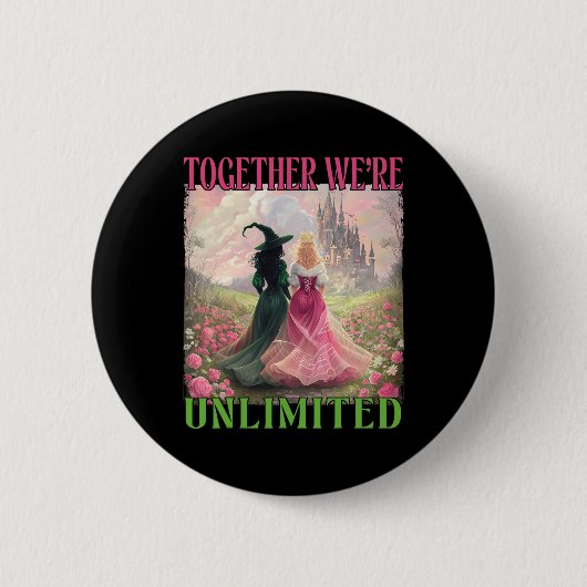 Together Witches Unlimited Pink Green Witch Hallow 缶バッジ (正面)