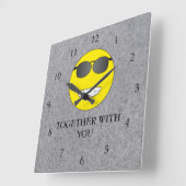 Together with you スクエア壁時計 (傾斜)