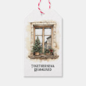 Togetherness Reimagined Rustic Window Christmas ギフトタグ (正面)