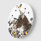 Toggenburg乳製品絵を描ヤギのフローラ壁時計 ラージ壁時計 (傾斜)