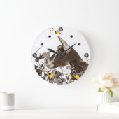 Toggenburg乳製品絵を描ヤギのフローラ壁時計 ラージ壁時計 (ホーム)
