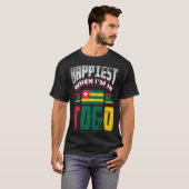 Togolese Togo Togolese Flag Happiest When Im In To Tシャツ (正面フル)