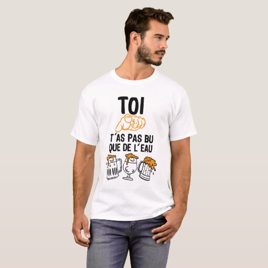 toi doigt pointe bu eau alcool biere 1 tシャツ (正面フル)