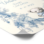 Toileフローラテディベア赤ちゃんシャワー歓迎サイン ポスター (角)