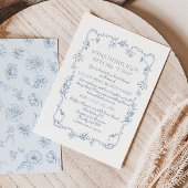 Toileフローラヴィンテージ前に何か青 招待状