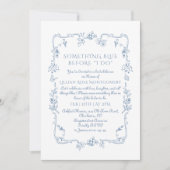 Toileフローラヴィンテージ前に何か青 招待状 (正面)