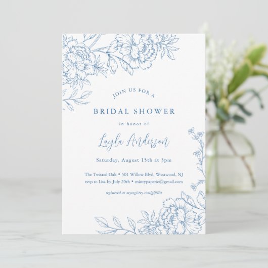 TOILEブライダルフランスのシャワーへの招待 招待状 (スタンド正面)