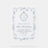 Toileヴィンテージフレームクレストブライダルシャワーへようこそ アクリルサイン (正面)