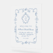 Toileヴィンテージフレームクレストブライダルシャワーへようこそ アクリルサイン (傾斜)