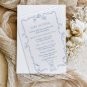 Toileヴィンテージフレームteddy bearベビーシャワー アクリル招待状