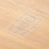 Toileヴィンテージフレームteddy bearベビーシャワー アクリル招待状 (レイダウン)