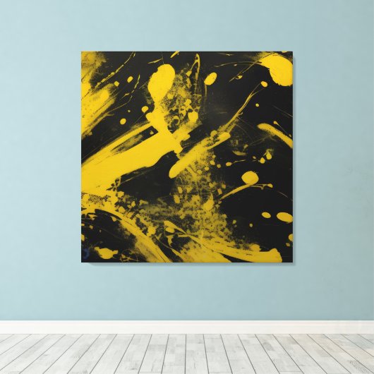 Toile abstrait avec fond noir キャンバスプリント (インサイチュ (ウッドフロア))