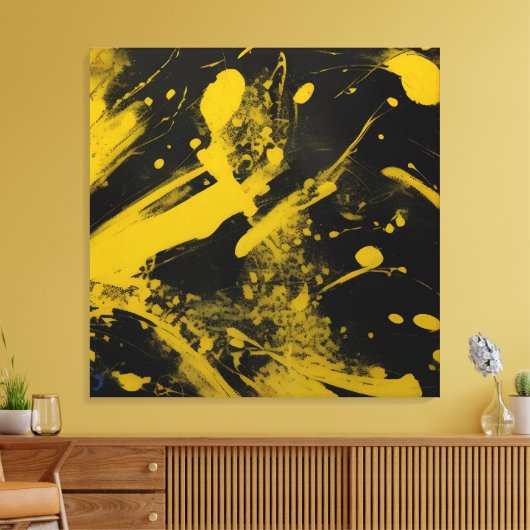 Toile abstrait avec fond noir  キャンバスプリント (インサイチュ (リビング))