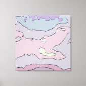 Toile abstraite aux tons pastel oniriques | Rose t キャンバスプリント (正面)