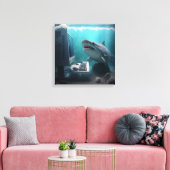 Toile art abstrait requin  キャンバスプリント (インサイチュ (リビング))
