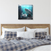 Toile art abstrait requin  キャンバスプリント (インサイチュ (寝室))