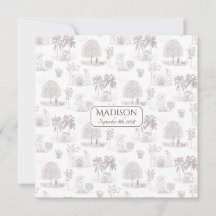 Toile Birth Announcement - クラシック引用文版