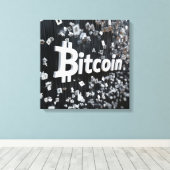 Toile Bitcoin noir キャンバスプリント (インサイチュ (ウッドフロア))