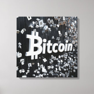 Toile Bitcoin noir キャンバスプリント