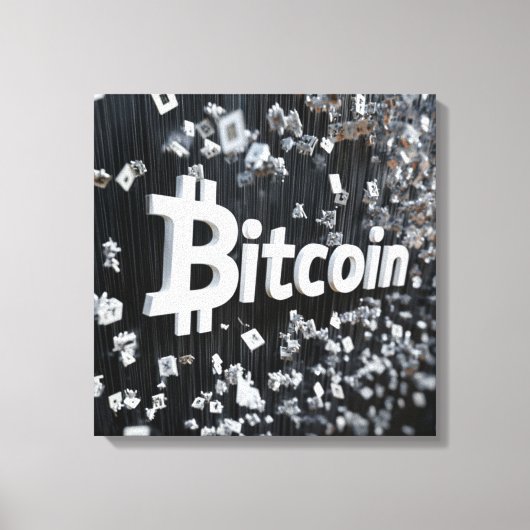 Toile Bitcoin noir キャンバスプリント (正面)