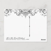 Toile Black n White Damaskありがとうご注意はがき ポストカード (裏面)